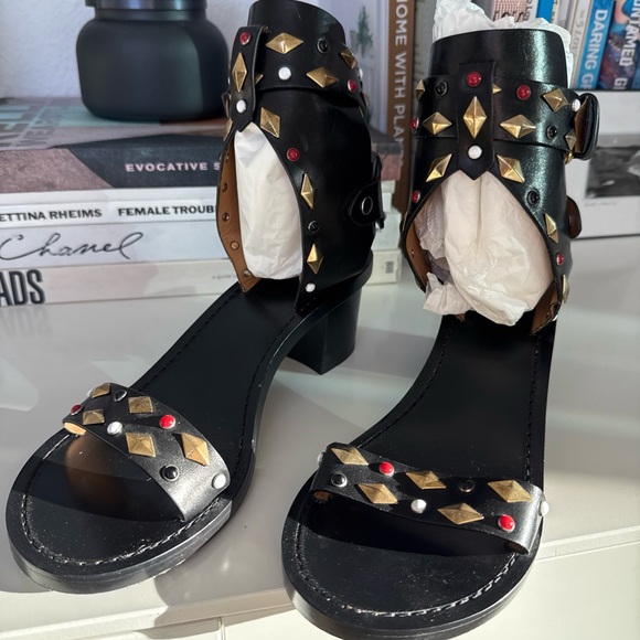 Isabel Marant Jaeryn gladiator leather ankle strap sandals 38 - Picture 3 of 8